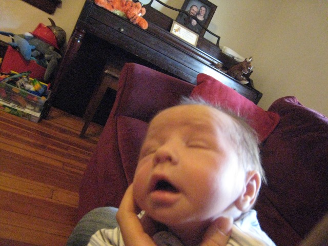 Oh, the face of a getting-burped baby!